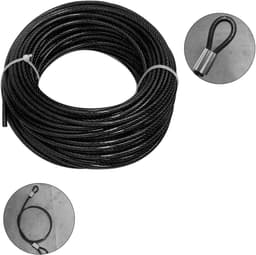 Roestvrij staaldraad kabel - Waslijn koord - Buiten drogen - Goede corrosieweerstand - 50 meter - Zwart — thumbnail 3