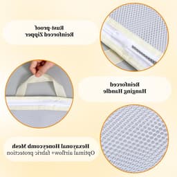 Grote Mesh Waszakken voor Wasmachine, Delicate Lingerie en Kleding, Duurzaam en Zacht met Rits Sluiting, 45x45cm, Bescherming voor Kleding tijdens het Wassen — thumbnail 5