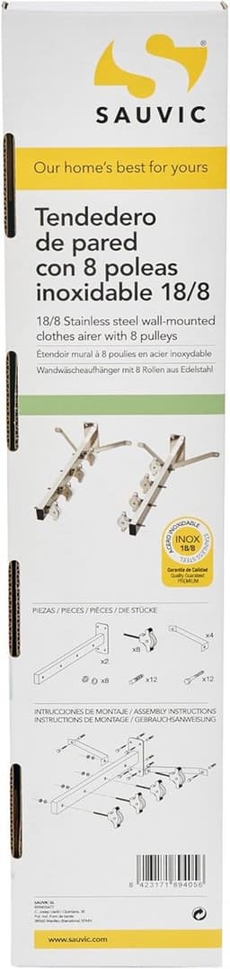 RVS Kledingdroger met 8 Katrollen - Stevig en Weerbestendig — thumbnail 3
