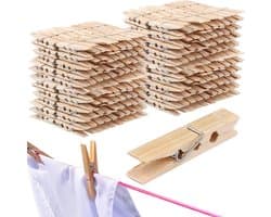 Houten Kledinghangers - Kleine Knijpers - Knutselen Foto's - Natuurlijk Hout - 400 Stuks - Naturel