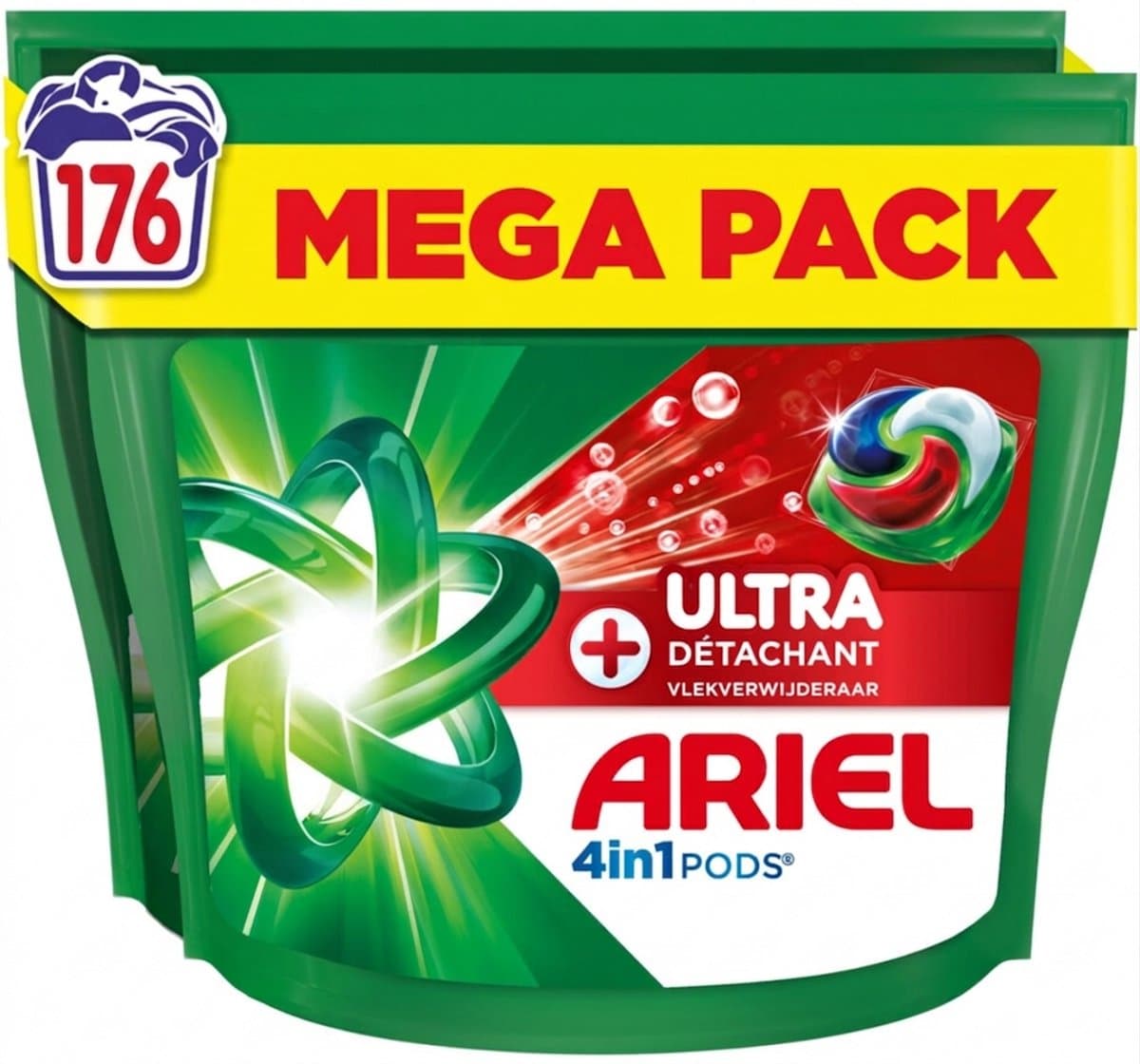 Ariel 4in1 Wasmiddel Pods Ultra Vlekverwijderaar - 176 stuks (2x88) — afbeelding 1