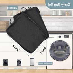 Set van 2 Wasnetten 40 x 50 cm, Vouwbare Wasmand, Waszakken voor de Wasmachine met Rits, Ideaal voor Gevoelige Kleding en Bedlinnen, Zwart — thumbnail 2