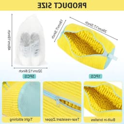 Herbruikbare Waszakken voor Schoenen en Sokken, Efficiënte Bescherming en Reiniging, Duurzaam en Praktisch, Geel — thumbnail 4
