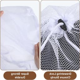 Herbruikbare wasnetten voor wasmachine, 2 stuks met koordstopper, ideaal voor ondergoed, babykleding en sokken (30 x 40 cm, 40 x 50 cm) — thumbnail 5