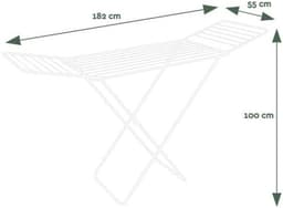 Staand droogrek met vleugels - 18 meter drooglengte - Inklapbaar - Wit — thumbnail 5