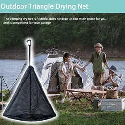 Opvouwbaar Outdoor Drognet - PVC Organizer & Hangende Opbergrek voor Camping - Stevige Droogrek Solution - Large — thumbnail 4