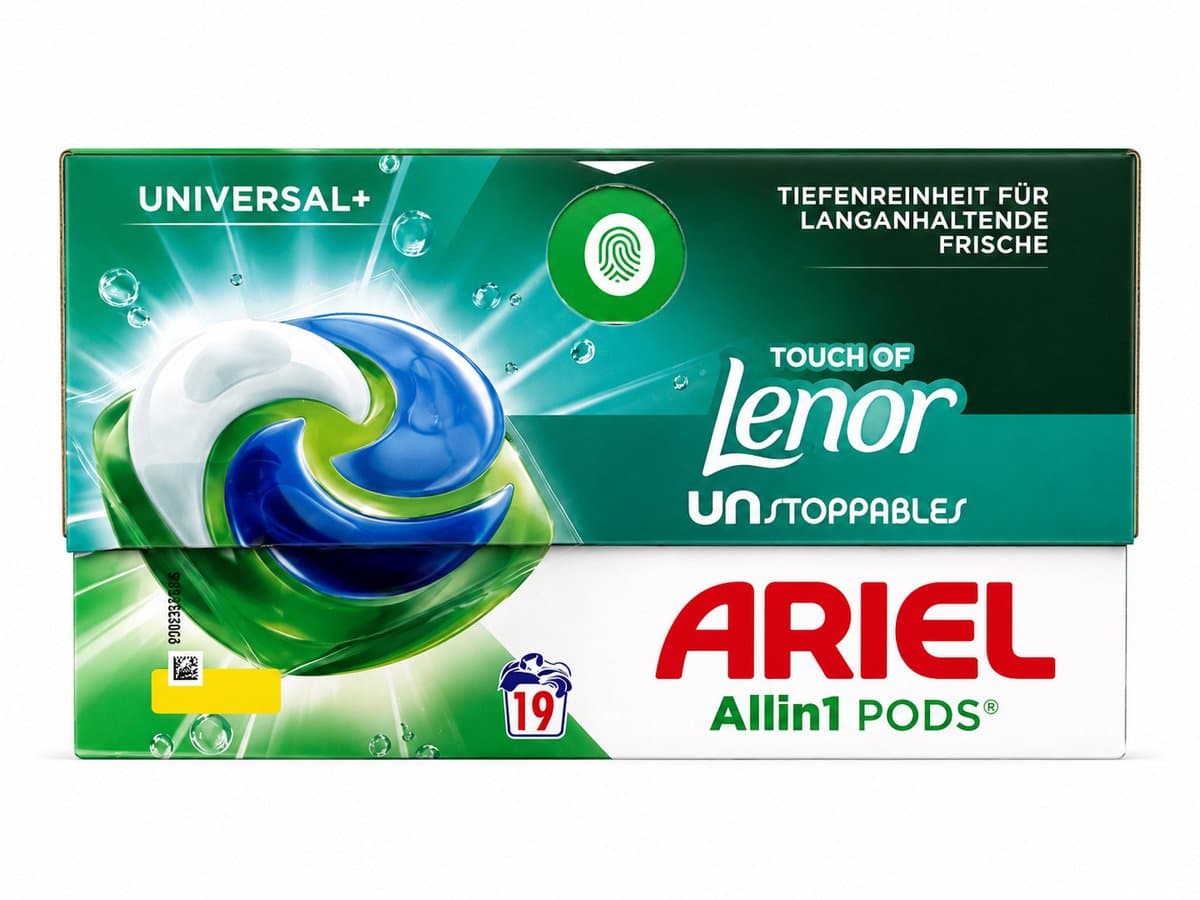 Ariel All-in-1 Pods Universal+ Touch of Lenor Unstoppables – 19 Wasbeurten — afbeelding 1