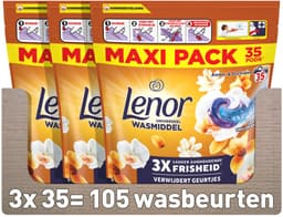 Lenor - Wasmiddel All-in-1 Pods Amber & Orchidee - 3 x 35 stuks - Voordeelverpakking — thumbnail 2