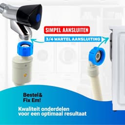Fixem Aansluitset 2.5 Meter Toevoerslang met Waterslot en Afvoerslang 19x22 mm Geschikt voor Alle Merken Wasmachine en Vaatwasser met 3/4 Draai Aansluiting — thumbnail 4