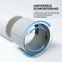 Verlengstuk voor de slang van een draagbare airconditioner, universeel 5,9 inch (150 mm) , geschikt voor slangen met een schroefdraad van 5,9 inch (150 mm) zowel met de klok mee als tegen de klok in — thumbnail 3