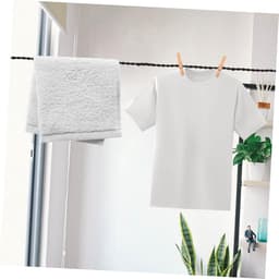 Verstelbare Waslijn - Reis Waslijn - Drogen Kleding - Met Zuignap Haak - 6 Stuks - Zwart Wit — thumbnail 3