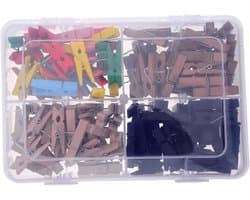 Houten Punaises - Klem Pinnen - Foto's Ophangen - Markering Vrij - 120 Stuks - Diverse Kleuren