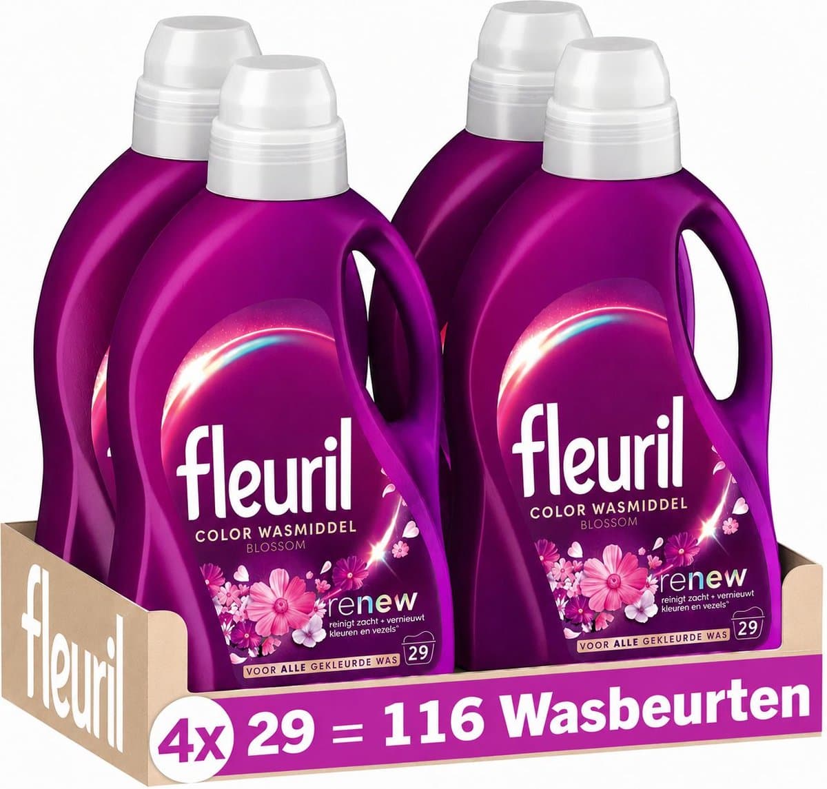 Fleuril Color Blossom - Vloeibaar Wasmiddel - Gekleurde Was - Intense Geurbeleving - 4x29 Wasbeurten - Voordeelverpakking — afbeelding 1