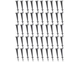 TOVBMUP Grondanker - Tuingrondpen - UV-bestendig - 12 cm - Kunststof - Zwart - 50 stuks