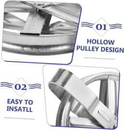 Waslijn Katrol - Kleding Ophangen - Drogen van Kleding - Soepele Bedrijfing - 2 stuks - Zilver — thumbnail 5