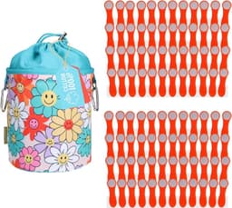 Wasknijpers Set - Kledingklemmen Opbergzak - Kleding Drogen - Softgrip Roestvrijstaal - 96 stuks - Oranje — thumbnail 1