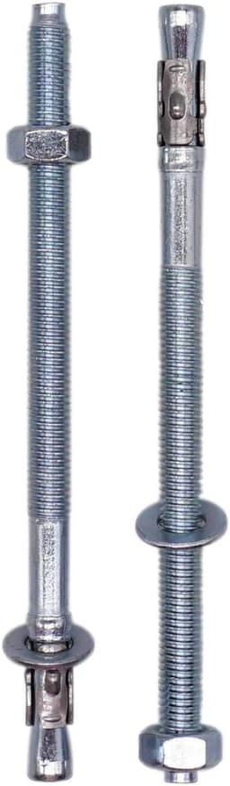Wigankers M8 x 135 mm - Keilankers expansiebouten - Beton bevestigen - Verzinkt staal stevig - 4 stuks - Zilverkleurig — thumbnail 1