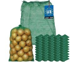 Raschelzak - Aardappelzak Fruitzak - Groente Opslag - Optimale Luchtcirculatie - 35 x 50 cm - Groen