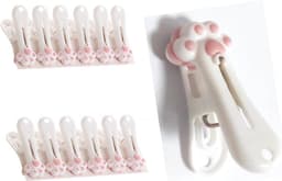 Wasknijpers Kattenklauw - Kledingklemmen Afdichtingsclips - Kleding Ophangen - Ultra-sterke Klemkracht - 12 stuks - Roze — thumbnail 1