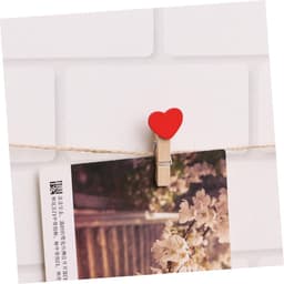 Houten Wasknijpers Hart - Fotoclips Rustiek - Fotodisplay Maken - Hartvorm Design - 3.8 cm - Rood — thumbnail 2