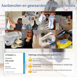 GELLDG 2 Stuks Waszakken - Schuhwaschbeutel - 21x41cm - 3D Netstructuur voor Intensieve Reiniging - Geschikt voor Meeste Schoenmodellen tot EU46 - Polyester - Met Verborgen Rits — thumbnail 4