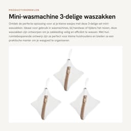 Dailygoods- Waszakken 3-delig - Mini Waszakken - Ruimtebesparend Ontwerp - Voorkomt Schade - Robuuste Constructie - Voor Wasmachine - Wasnet — thumbnail 4