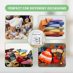 Dailygoods- Waszak 60 x 80 cm - Waszakken 2 stuks - Opbergzakken - Organiseren - Katoen en vlas - Duurzaam en wasmachinebestendig - Wasmand — thumbnail 2