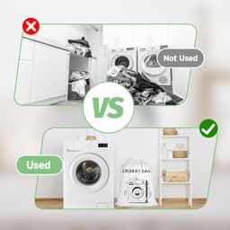 Dailygoods- Waszak 60 x 80 cm - Waszakken 2 stuks - Opbergzakken - Organiseren - Katoen en vlas - Duurzaam en wasmachinebestendig - Wasmand — thumbnail 4