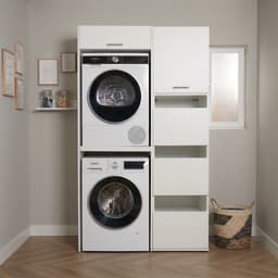 Washcab® Wasmachine Kast - Droger Verhoger - Wasmachine Ombouw - Droger op wasmachine Wit - Stack Set 2 — thumbnail 2