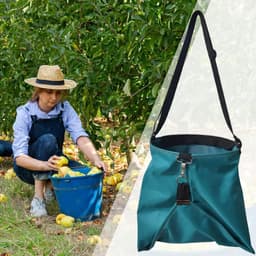 Plukschort Verstelbaar - Draagbare Tas - Fruit Oogsten - Waterbestendig Stevig - 40x38x28 cm - Groen — thumbnail 2