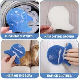 4 stuks Huisdierhaarverwijderaar voor de was - Herbruikbaar hulpmiddel voor het verwijderen van honden- en kattenhaar - Verwijdert effectief huisdierhaar, pluisjes en huidschilfers van beddengoed en kleding - Geschikt voor wasmachines en drogers — thumbnail 5