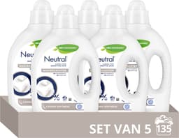 Neutral - Wasverzachter - Parfumvrij- 5 flessen - 135 wasbeurten - Voordeelverpakking — thumbnail 1