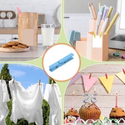 Houten Wasknijpers - Kledingknijpers Decoratie - Foto's Ophangen - Sterke Grijpkracht - 7.1 cm - Hemelsblauw — thumbnail 3