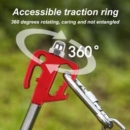 Grondanker Stevig - Hondenharing Tuinpen - Tent Vastzetten - 360 Graden Draaibaar - 32.8 cm Lengte - Zilverkleurig — thumbnail 4