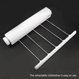 Intrekbare Waslijn - Wandrek Droogrek - Ruimtebesparend Ophangen - Eenvoudige Installatie - 375 Meter Uittrekbaar - Wit — thumbnail 2