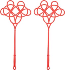 Tapijtklopper Set - Stofverwijderaar - Textiel Luchten - Lange Steel - 57.5 cm - Rood — thumbnail 1