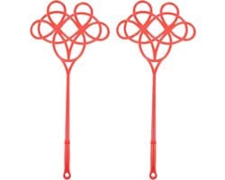Tapijtklopper Set - Stofverwijderaar - Textiel Luchten - Lange Steel - 57.5 cm - Rood
