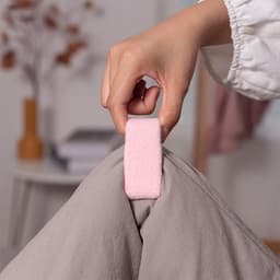 Set van 12 dekbedklemmen, met zachte bandjes en antislip-veerklemmen, voor het vastzetten van dekbedden (wit) — thumbnail 3