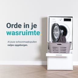 Washcab® Wasmachine Kast - Wasmachine Verhoger - Wasmachine Ombouw - Met lade - Wit - Base — thumbnail 2