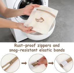 3-delige waszakken voor de wasmachine, kleine waszakken met ritssluiting, 20x25 cm mesh waszakken voor sokken, ondergoed, reiskleding en opbergruimte. — thumbnail 4