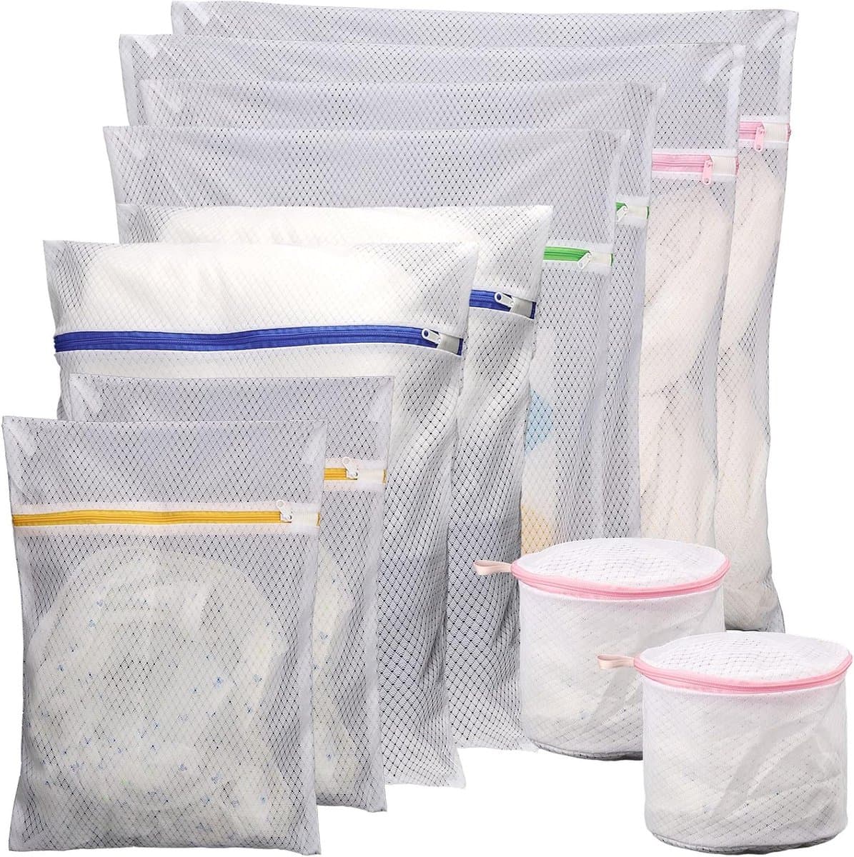 10 Stuks Mesh Waszakken in 5 Maten, Ideaal voor Delicate Kleding, Zipper Waszakken voor Blouses, Lingerie en Kousen — afbeelding 1