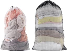 Grote Waszakken voor de Wasmachine, 40 x 50/50 x 60 cm, Herbruikbare Mesh Tas met Trekkoord voor Kleding, Dekbedhoezen en Broeken — thumbnail 1