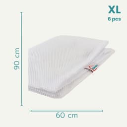 NORDIX Waszak Groot XL - 60x90CM - Waszakken - 6 Stuks - Laundry Bag - Wasnet - Waszakje - Treksysteem - Trekbandsluiting - Polyester - Schoenenzak - WHITE — thumbnail 3