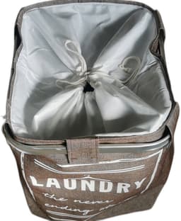 Wasmand - Wasmanden - Elegante Aluminium Opbergemmer met Ringhandvat - Wasmand inklapbaar - Opvouwbare Wasmanden - 35cm x 30cm x 50cm - IJzeren Pijpenrek — thumbnail 5