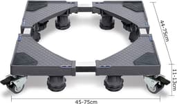 Aufun Verstelbare wasmachine basis 8 voet met rolwagen verplaatsbare voetstukken en frame voor wasmachine, droger, koelkast (grijs) — thumbnail 5