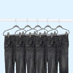 20 Stuks - Fluwelen hangers clips - antislip fluwelen clips - voor kostuum, broek, rok hanger - sterke vingerclips - voor dunne flock hangers - Grijs — thumbnail 4