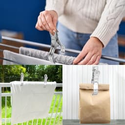 30 stuks - Winddichte clips van roestvrij staal - Clips voor zwembadafdekkingen - Gordijnclips - Kledingclips van metaal - Sterk en duurzaam - Roest niet snel - Zilver - 2*13cm - Geschikt voor balkon, zwembad, kledingkast — thumbnail 4
