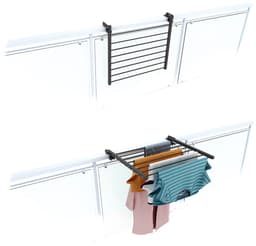 Foxydry Duo 62 cm balkon droogrek - antraciet - rechthoekige reling — thumbnail 1