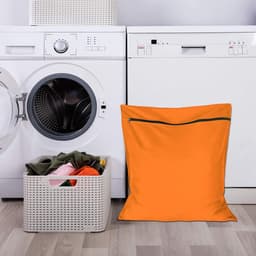 Waszak voor huisdieren - waszakje voor huisdieren - Grote waszakken voor huisdieren - voorkomt dat dierenhaar de wasmachine verstopt - voor honden , katten , paarden , konijnen - oranje kleur - 70*80 cm — thumbnail 4