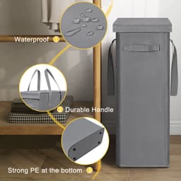 Unyqoos® Compacte en Ruimtebesparende Wasmand met Deksel voor Optimale Organisatie in Huis — thumbnail 5